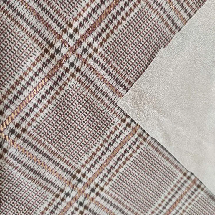 High Quality Gold Stamping Plaid Fabric With Silky Feeling